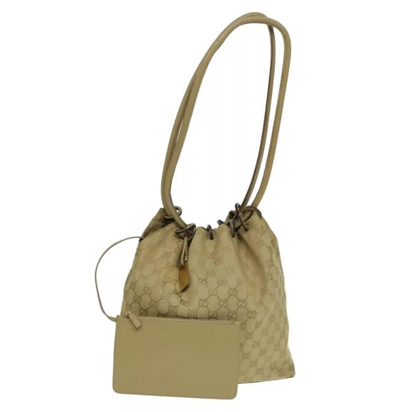 GUCCI GG Canvas Shoulder Bag Beige - Picture 1 of 16